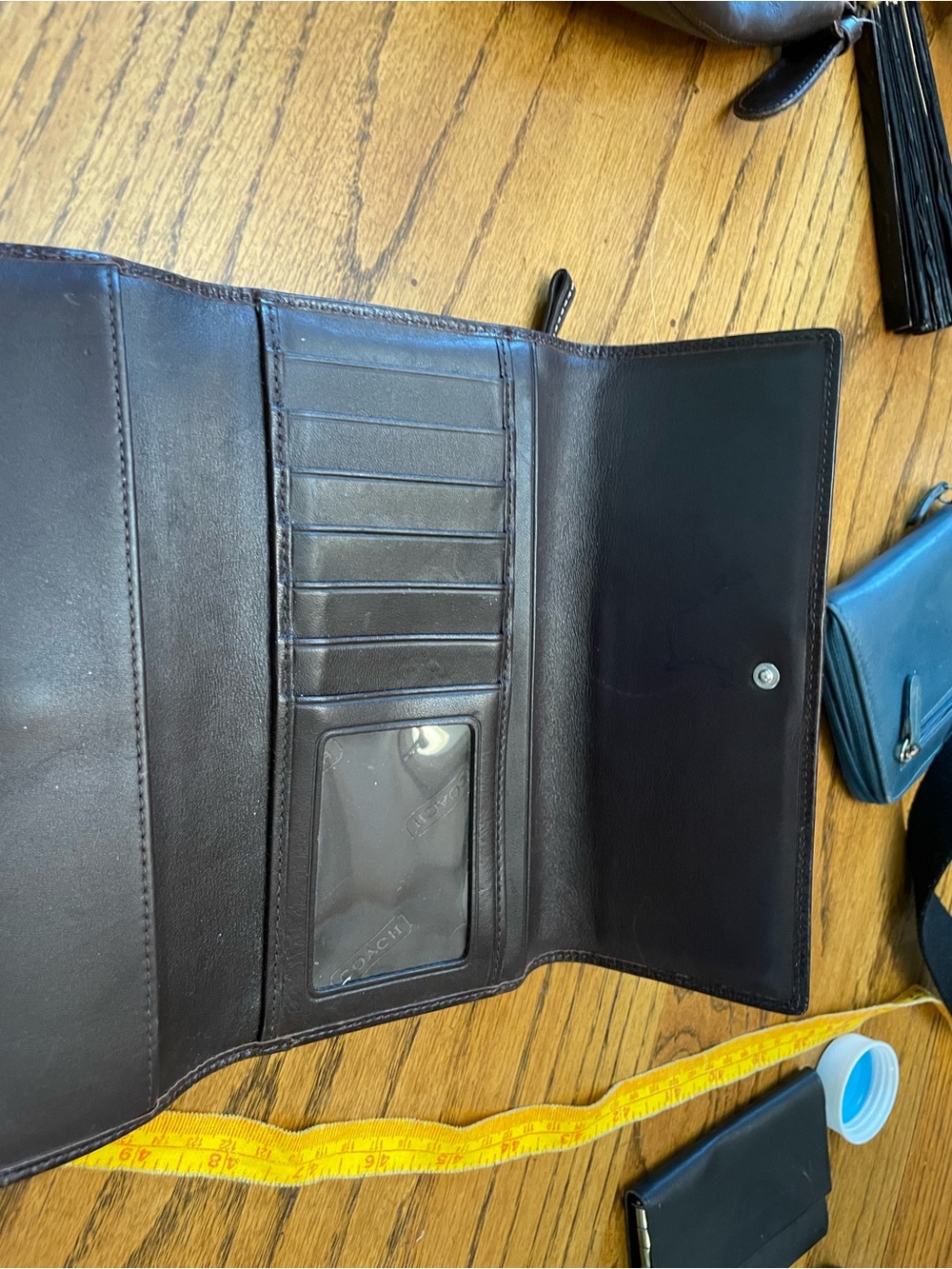 Coach Brown Signature Canvas Continental Wallet - Picture 2 of 9